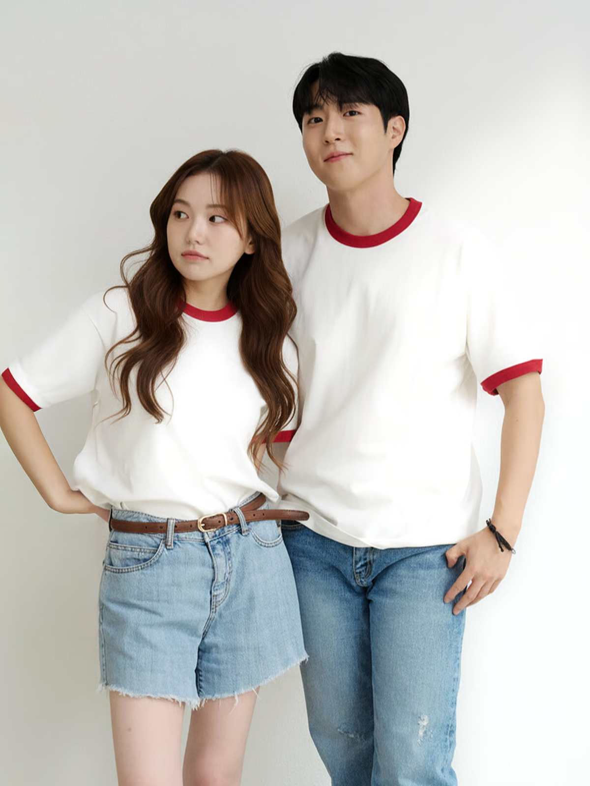 다른 각도에서 촬영한 모델 의류 이미지 예시